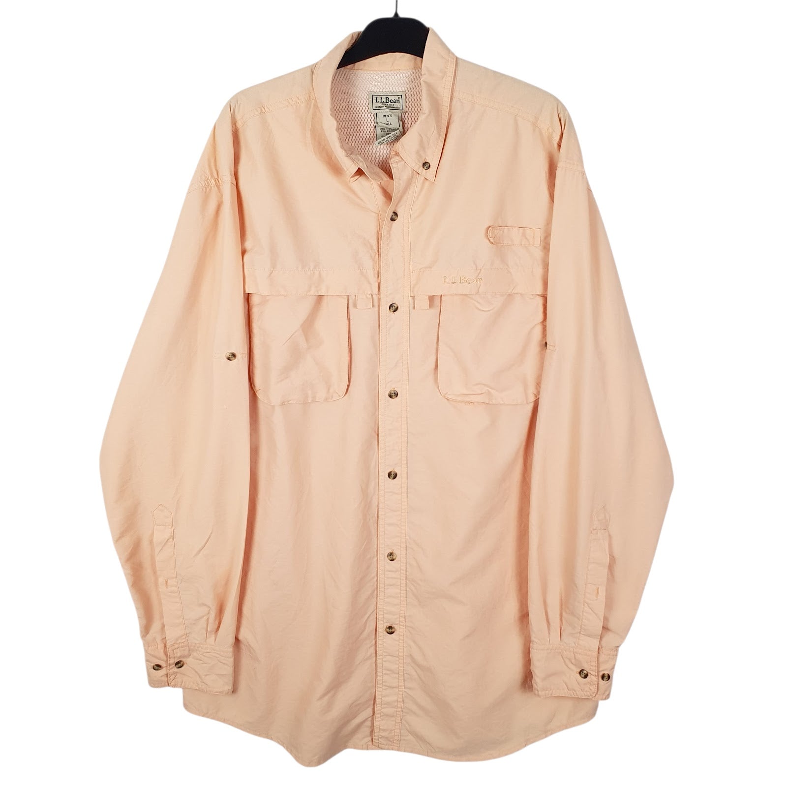 Mens Orange L.L.Bean  Long Sleeve Shirt