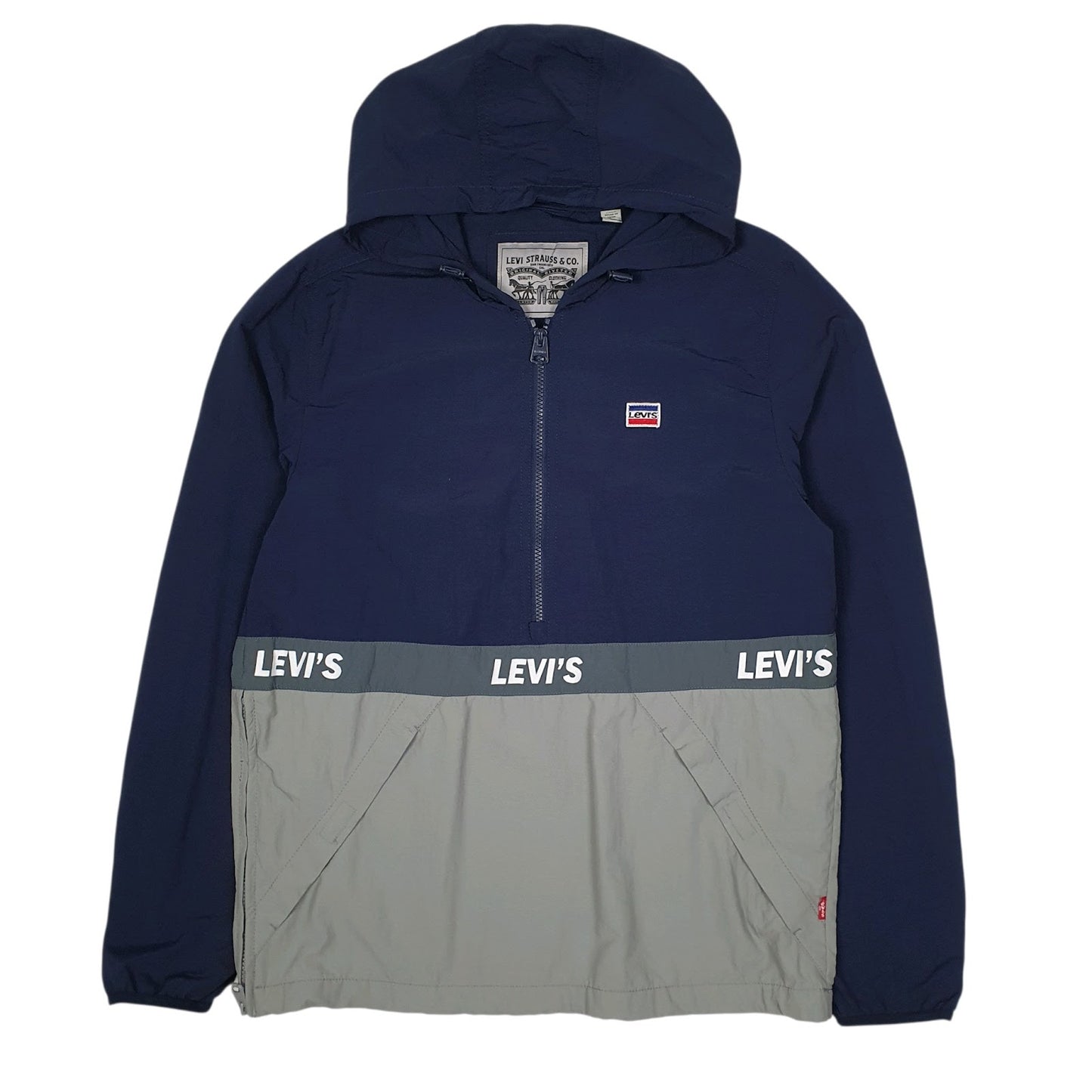 Mens Navy Levis Pullover Hoodie  Coat