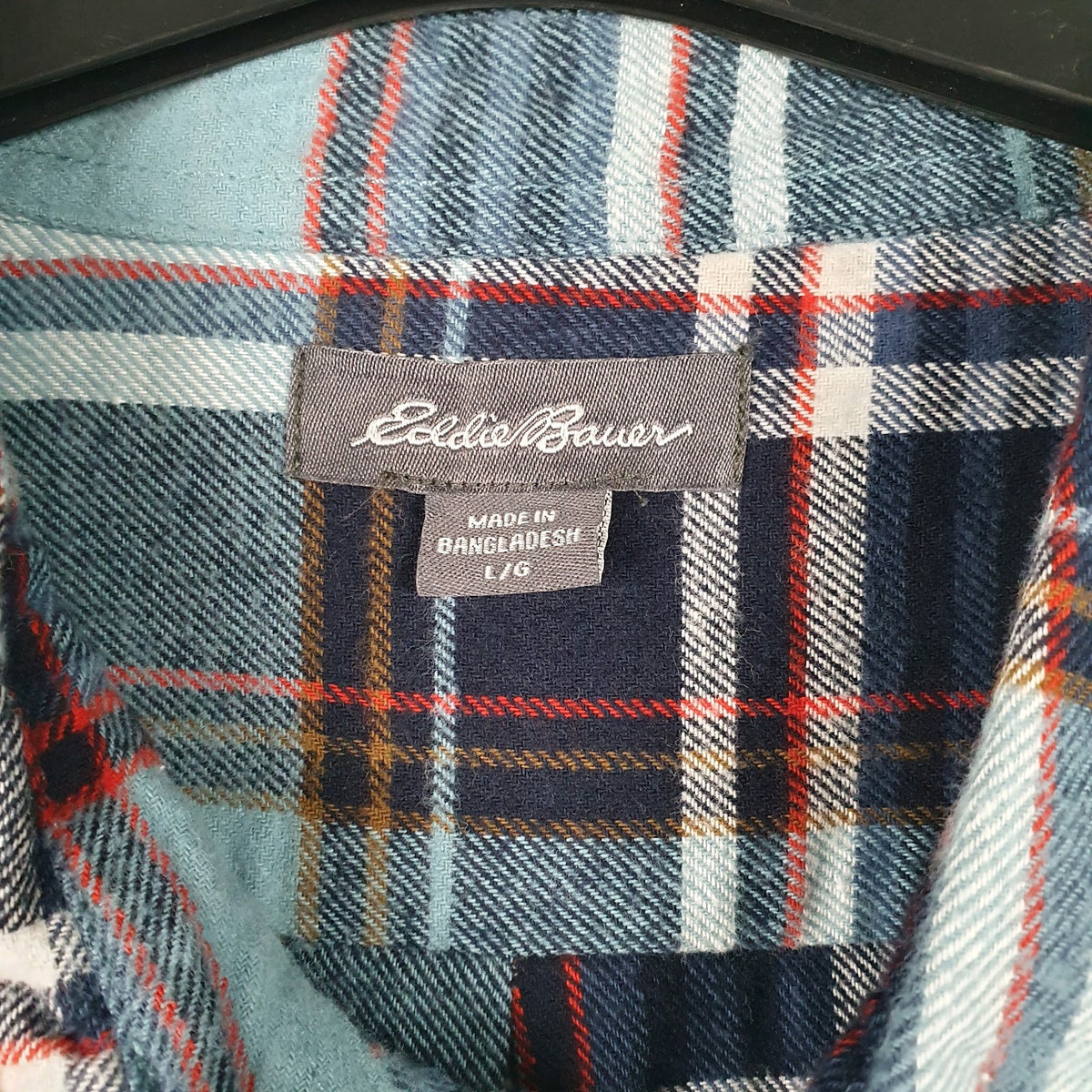 Mens Blue Eddie Bauer Flannel  Shirt