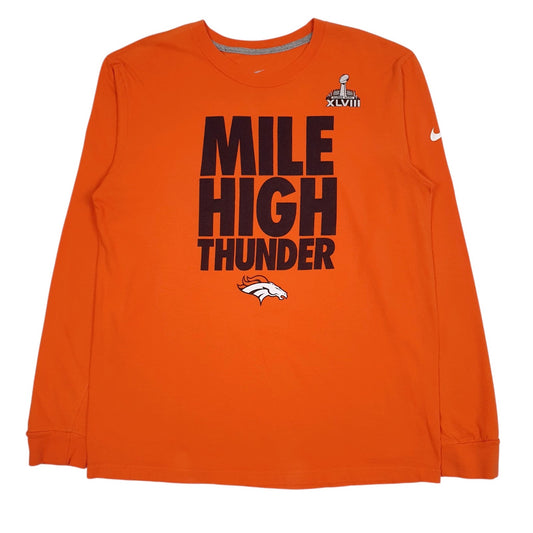 Mens Orange Nike NFL Denver Broncos Long Sleeve T Shirt