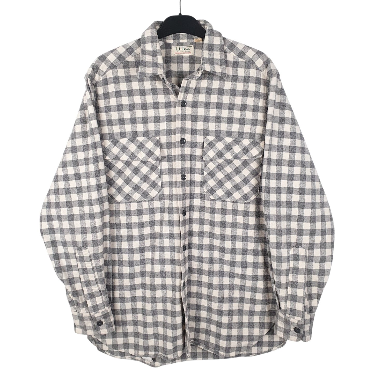 Mens Grey L.L.Bean Chamois Vintage 90s Made In USA Long Sleeve Shirt