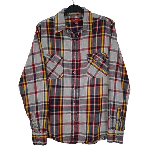 Mens Grey Arizona Jean Co Thick Flannel Long Sleeve Shirt