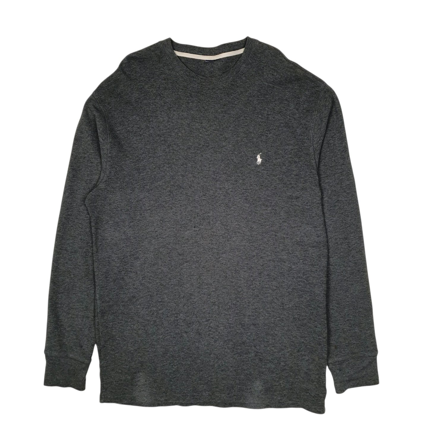 Mens Grey Polo Ralph Lauren Lightweight Crewneck Jumper