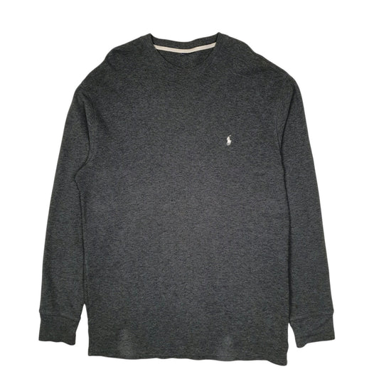 Mens Grey Polo Ralph Lauren Lightweight Crewneck Jumper