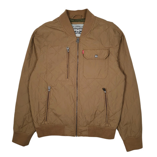 Mens Beige Levis Quilted  Coat