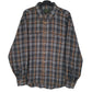 Mens Grey European Project Flannel Long Sleeve Shirt