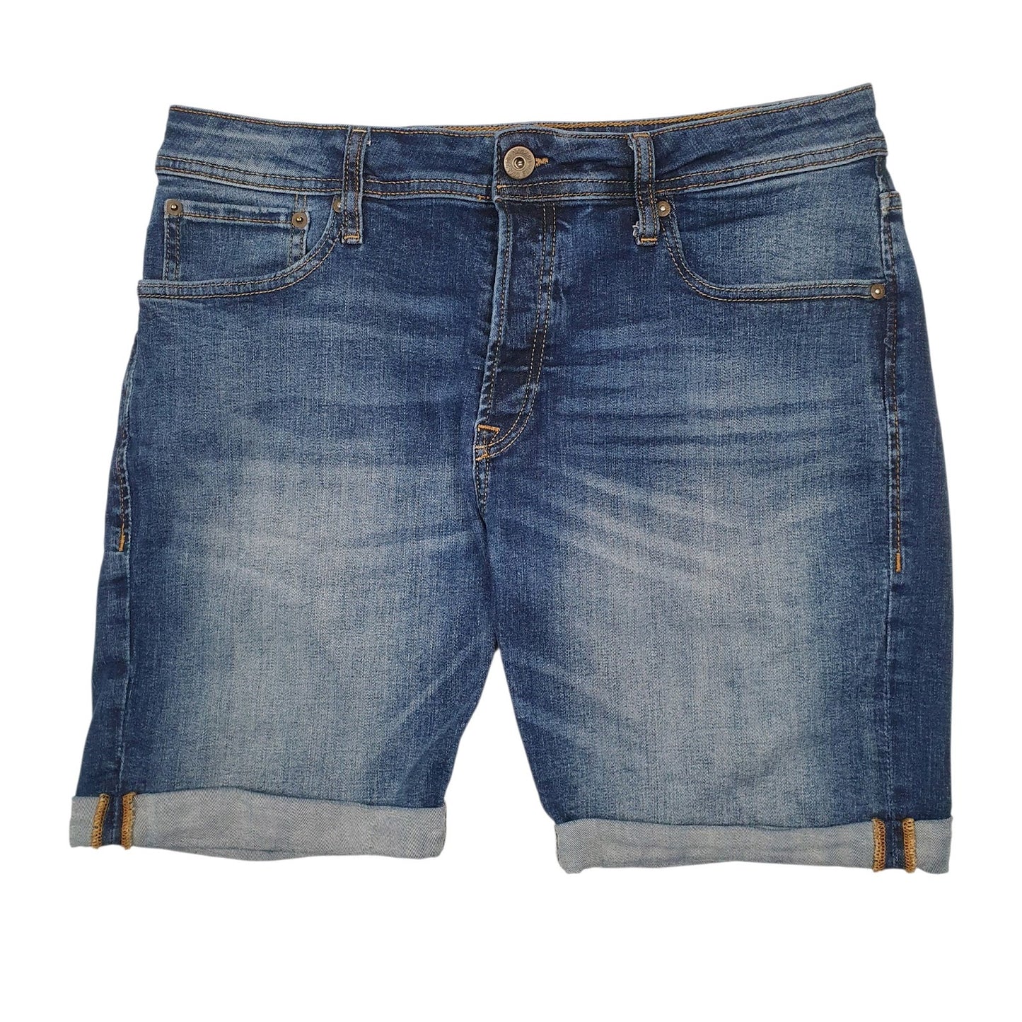 Mens Blue Jack & Jones Stretch Denim Shorts