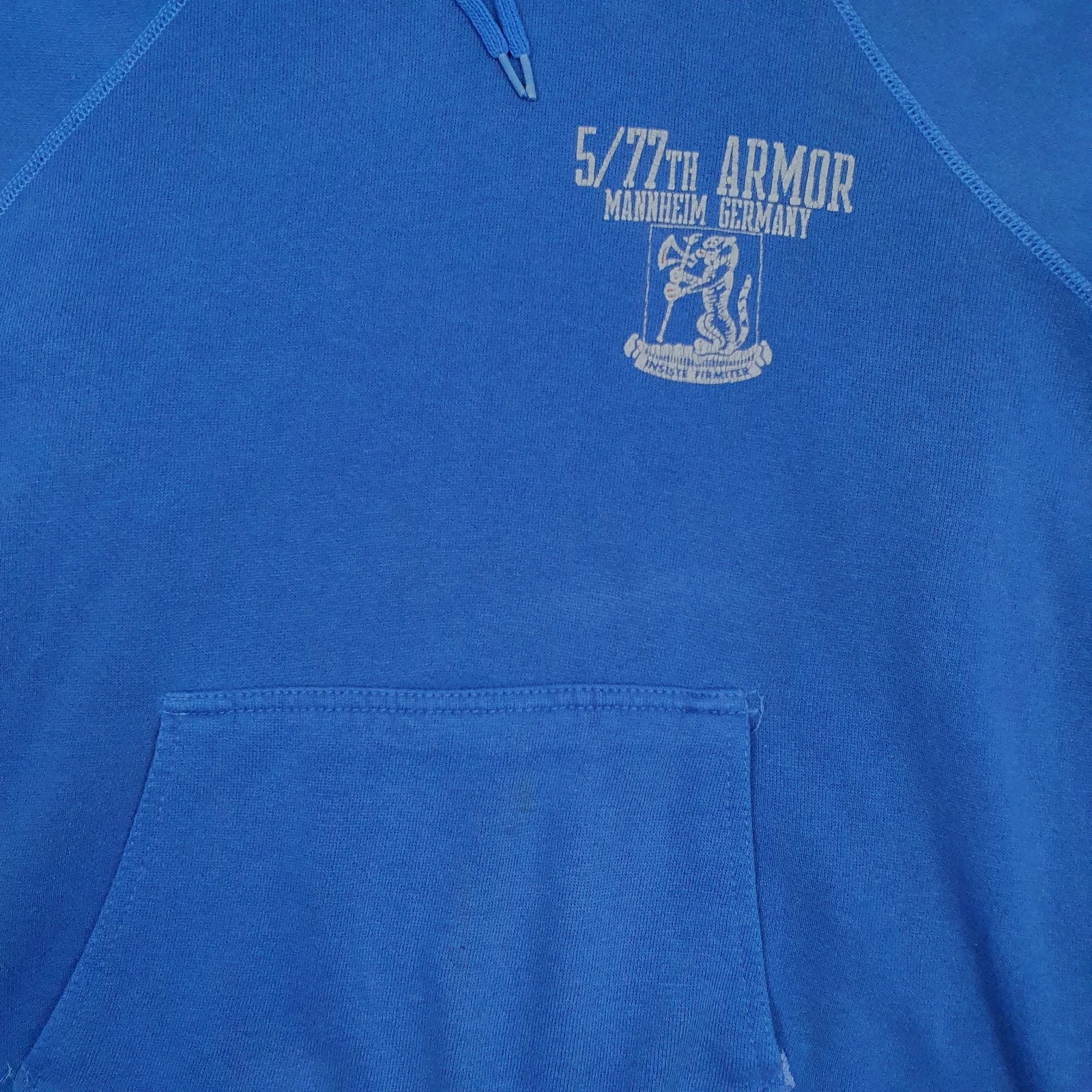 Womens Blue Unbranded Vintage 90s Made In USA Army Hoodie Jumper