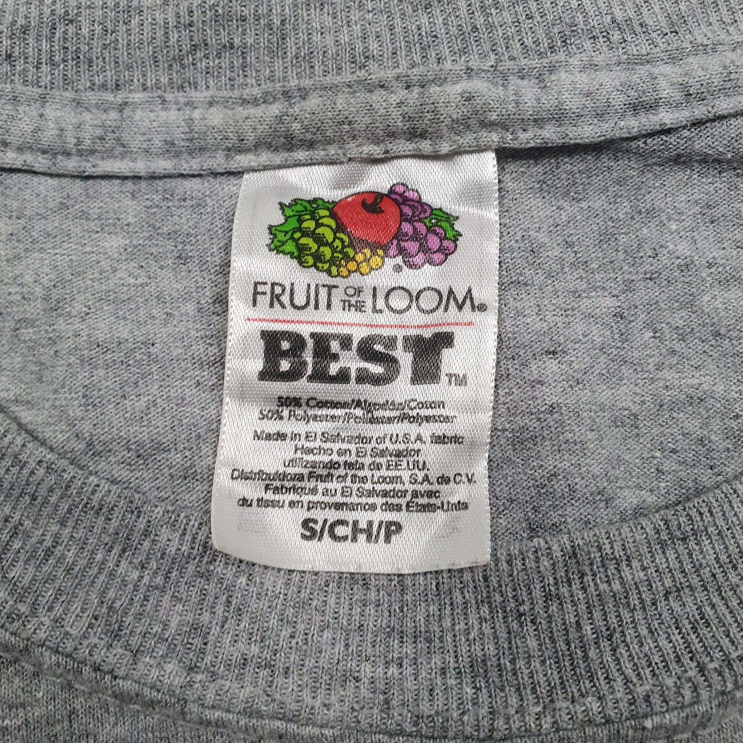 Mens Grey Fruit Of The Loom   T Shirt