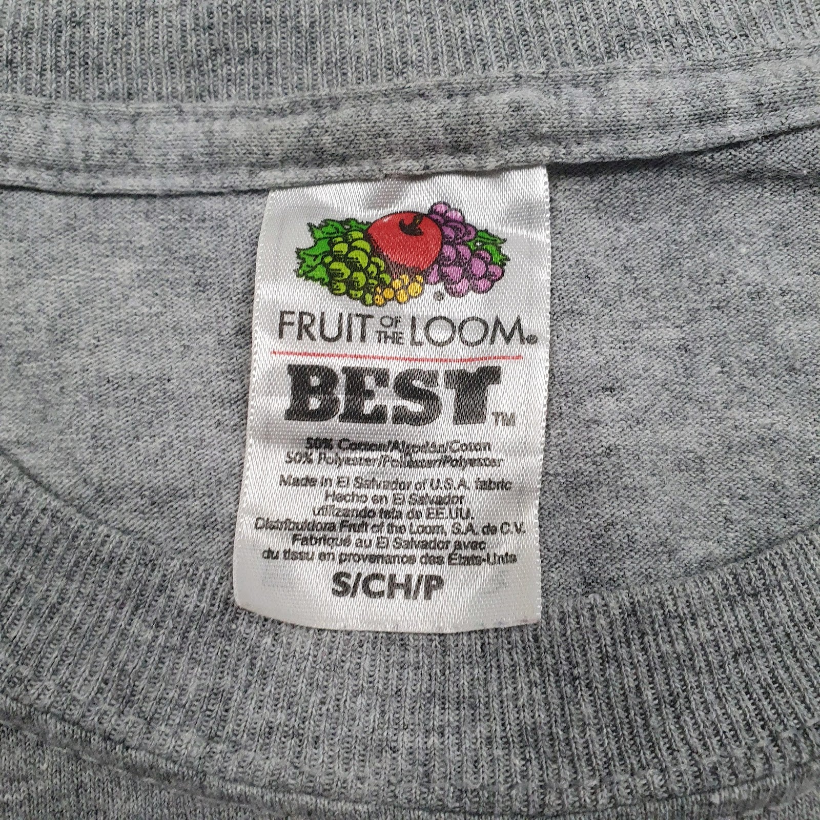 Mens Grey Fruit Of The Loom   T Shirt