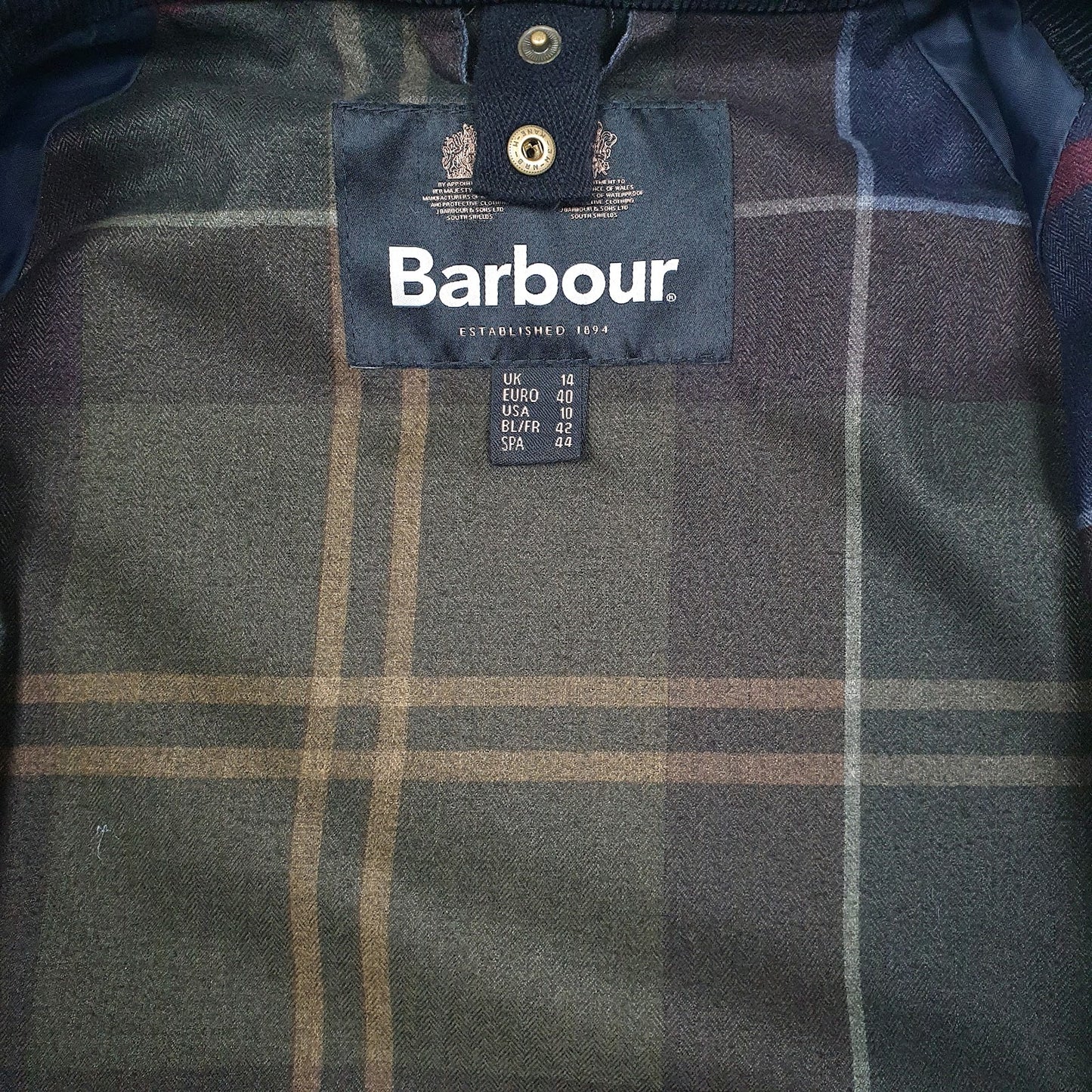 Womens Navy Barbour Acorns Quarter Zip Coat