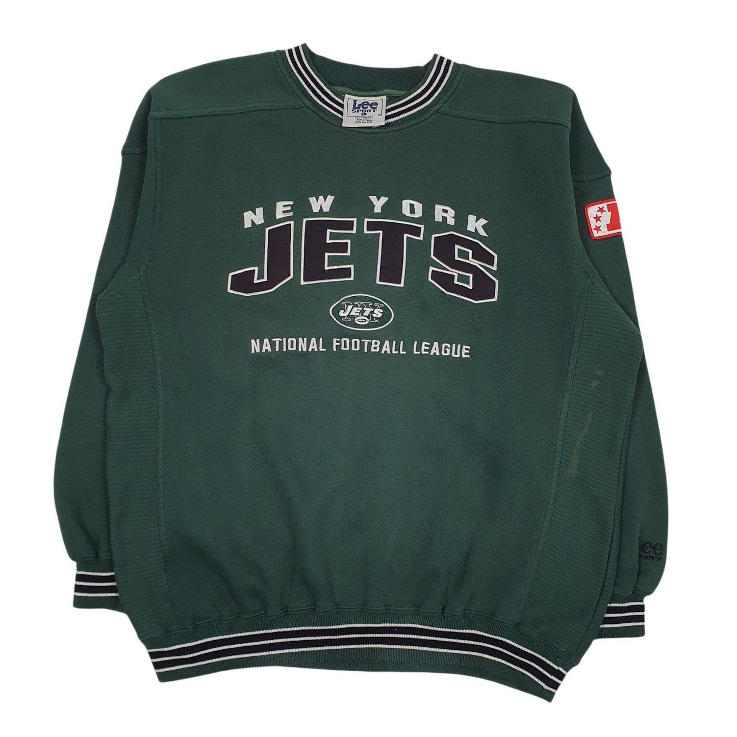 Mens Green Lee NFL New York Jets Vintage 90s Crewneck Jumper