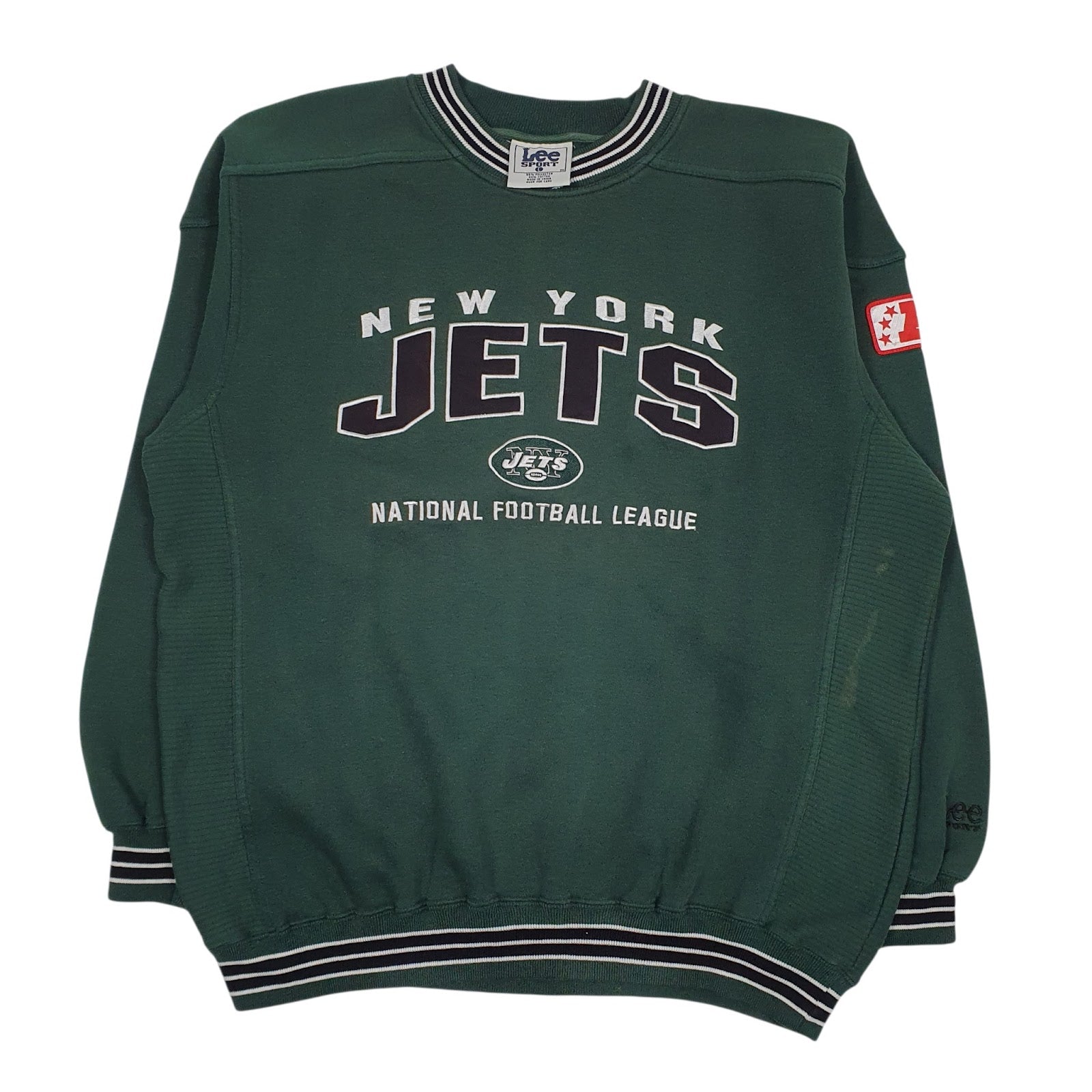 Mens Green Lee NFL New York Jets Vintage 90s Crewneck Jumper