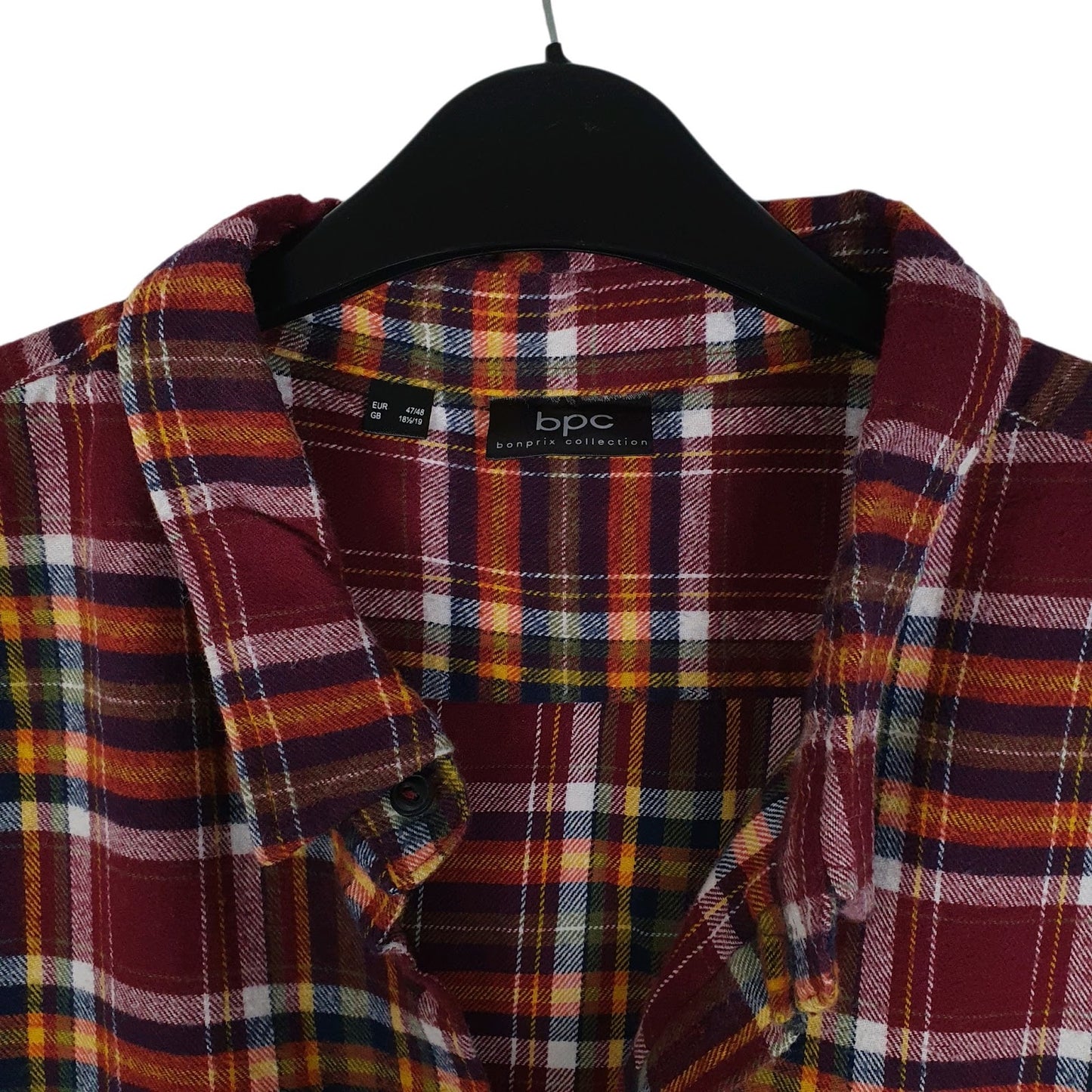 Mens Burgundy Bpc Plaid Flannel  Shirt