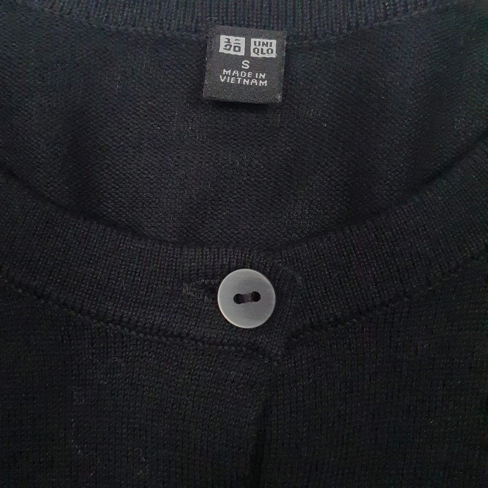 Mens Black Uniqlo  Cardigan Jumper