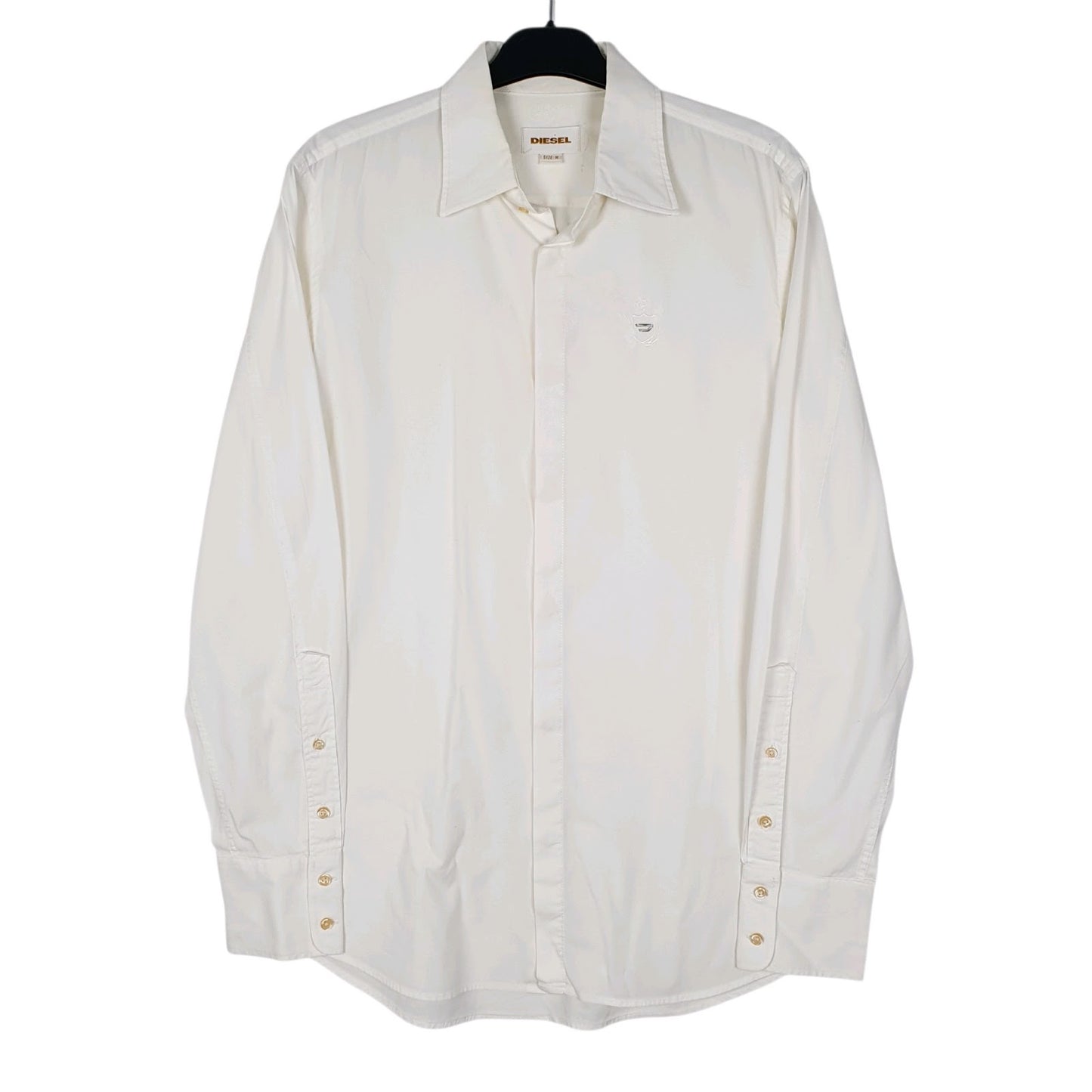 Mens White Diesel  Long Sleeve Shirt