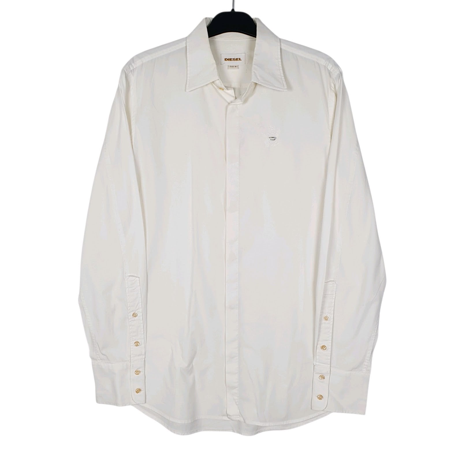 Mens White Diesel  Long Sleeve Shirt