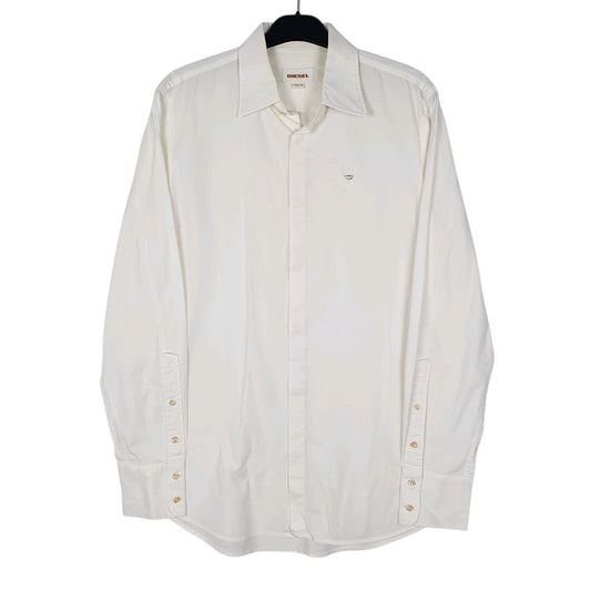 Mens White Diesel  Long Sleeve Shirt