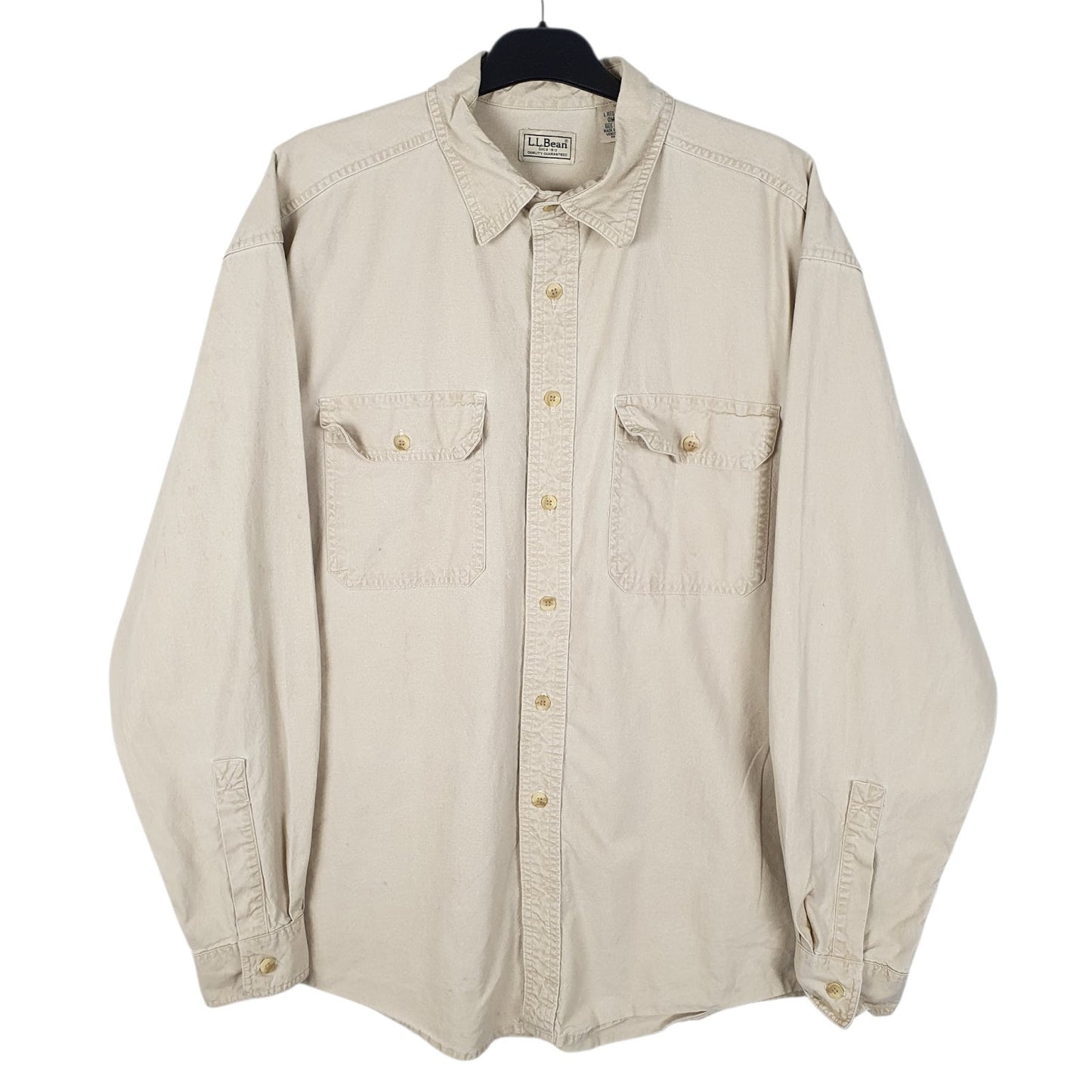 Mens Beige L.L.Bean  Long Sleeve Shirt