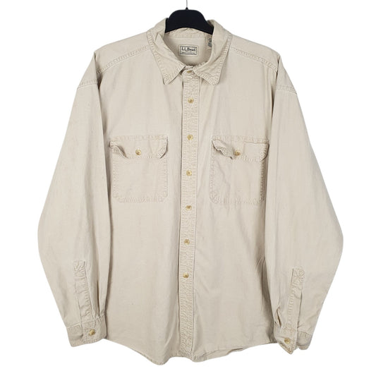 Mens Beige L.L.Bean  Long Sleeve Shirt