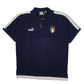 Mens Navy Puma Italy Football Short Sleeve Polo Shirt
