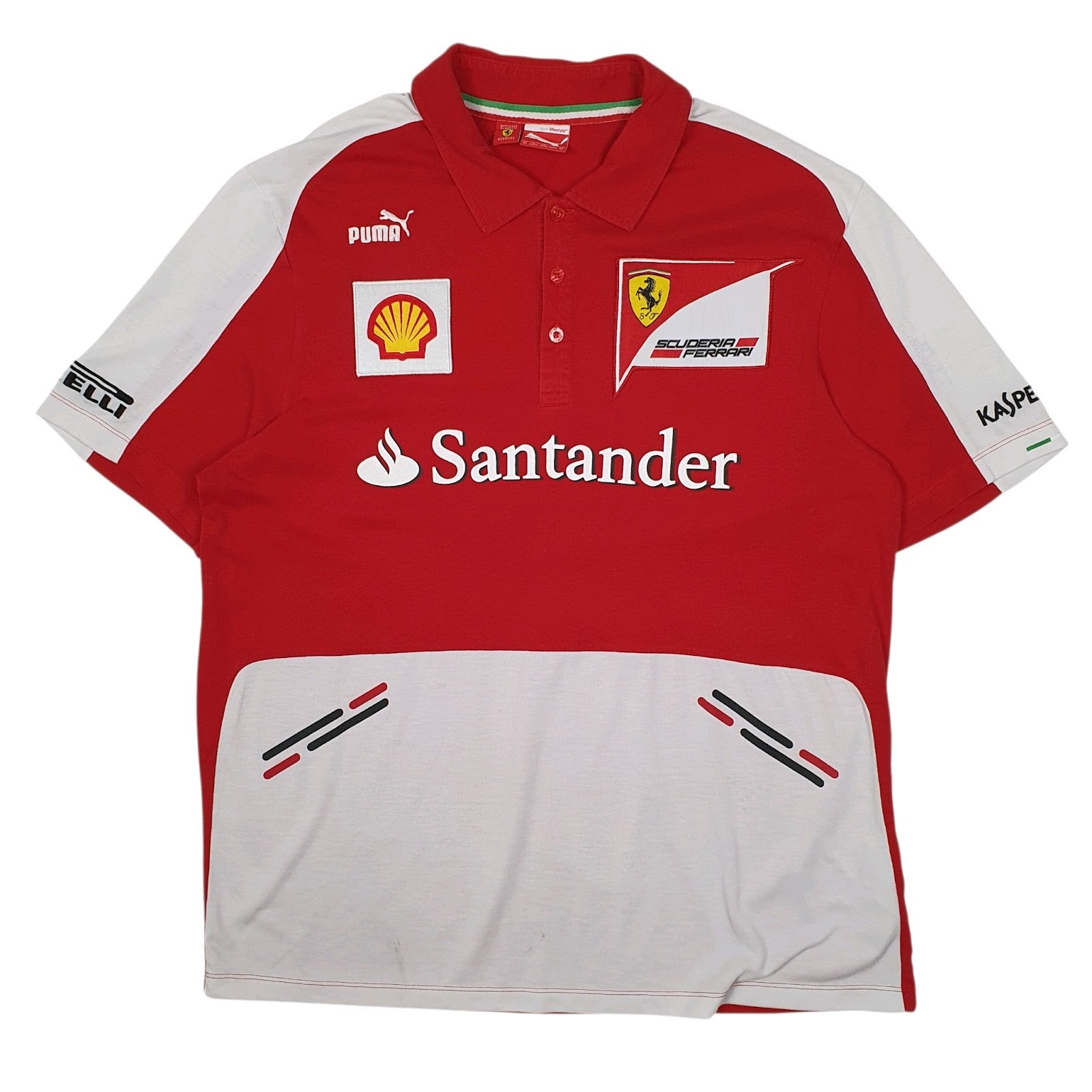 Mens Red Puma Scuderia Ferrari F1 Formula One Short Sleeve Polo Shirt