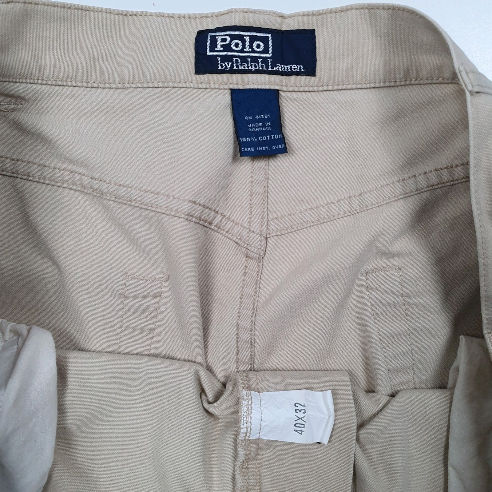 Mens Beige Polo Ralph Lauren Vintage 2000s  Trousers