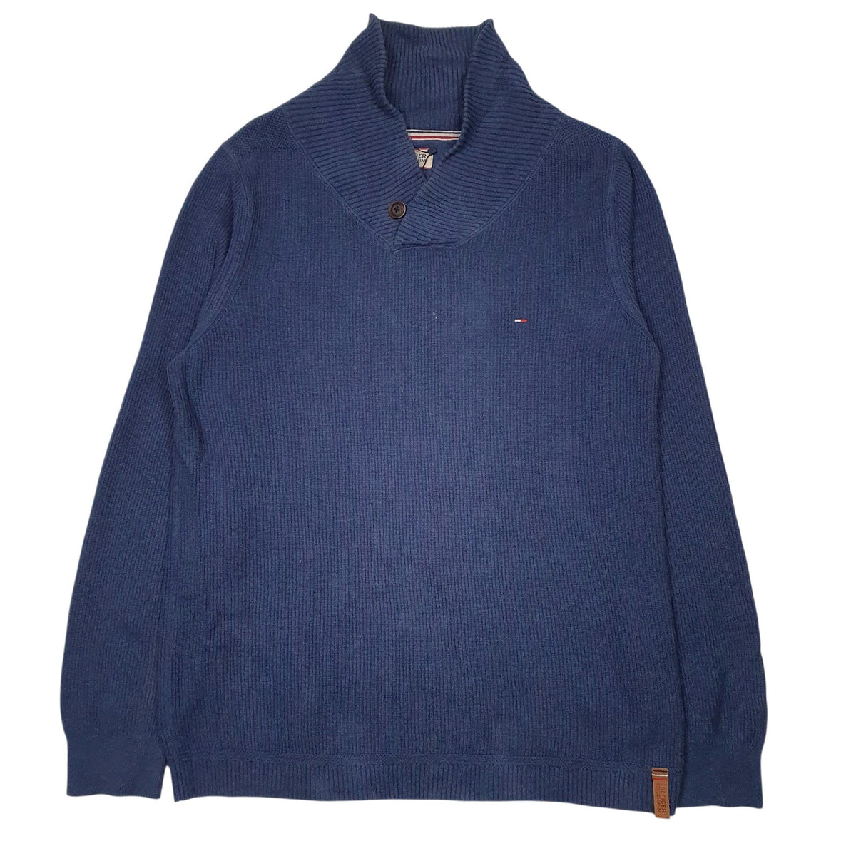 Womens Blue Tommy Hilfiger Knit Shoal Neck Jumper