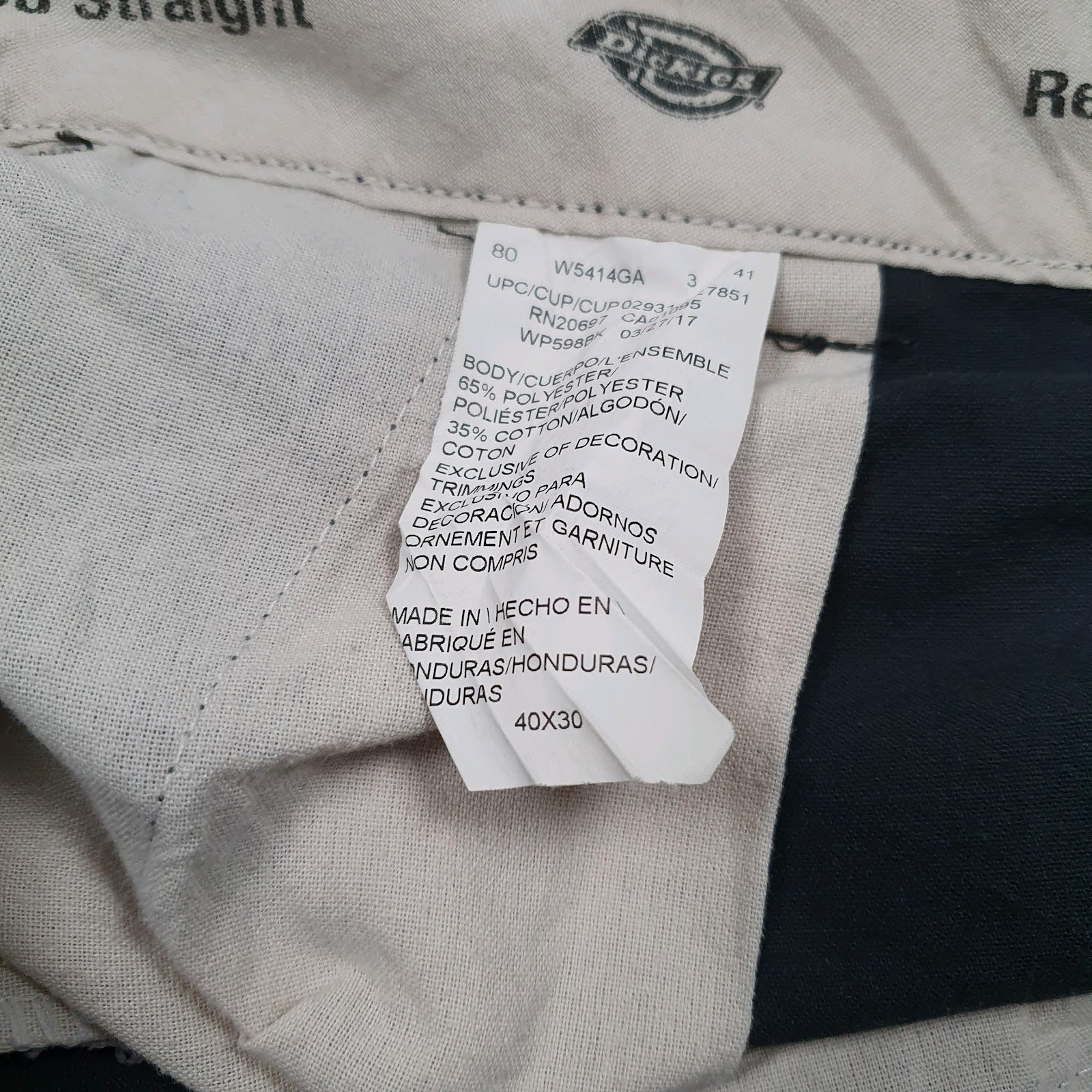 Mens Black Dickies Workwear  Trousers