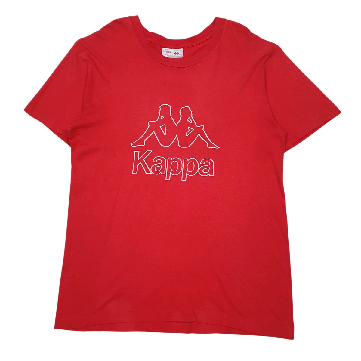 Mens Red Kappa Spellout Vintage Short Sleeve T Shirt