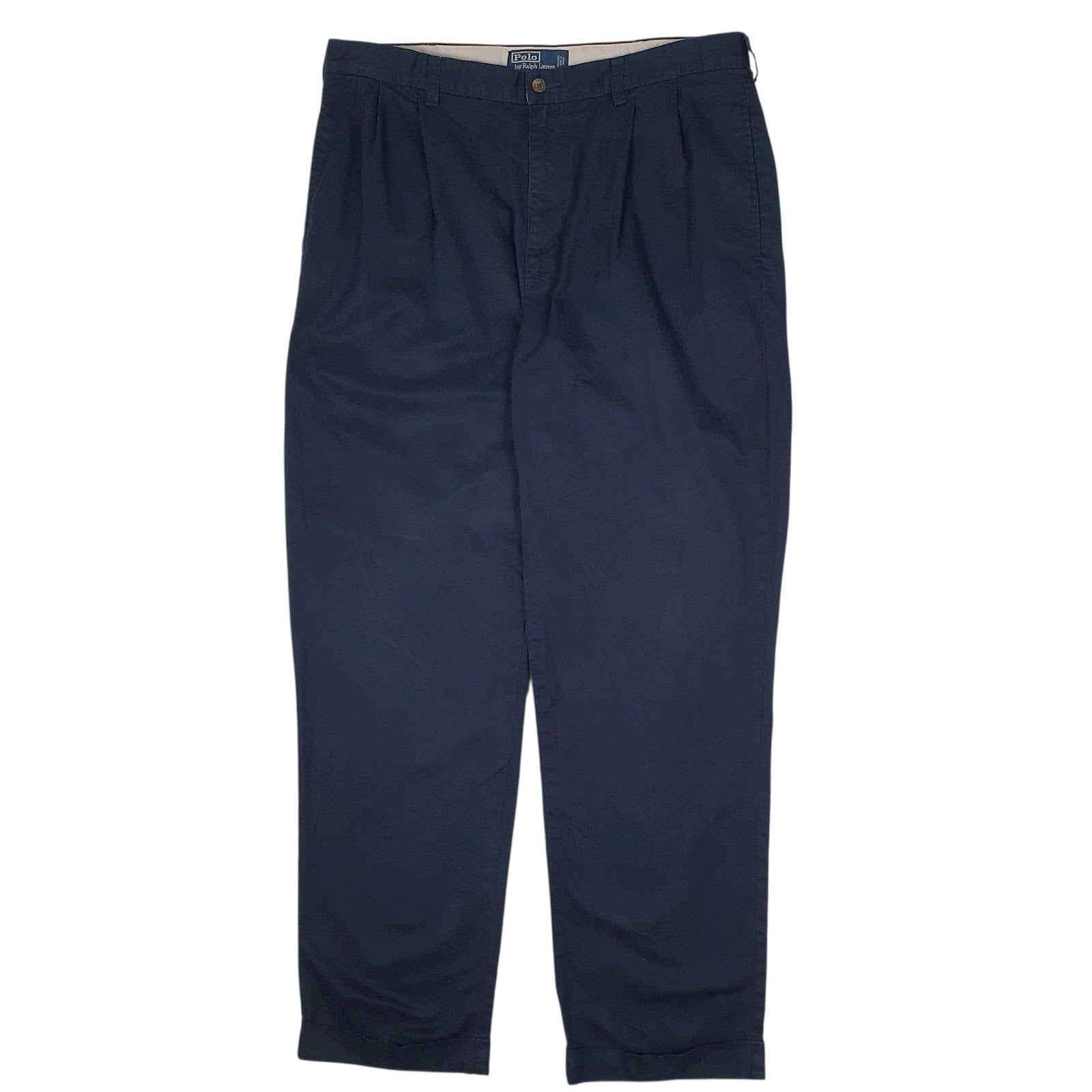 Mens Navy Polo Ralph Lauren Hammond Pant Double Pleated Chino Trousers