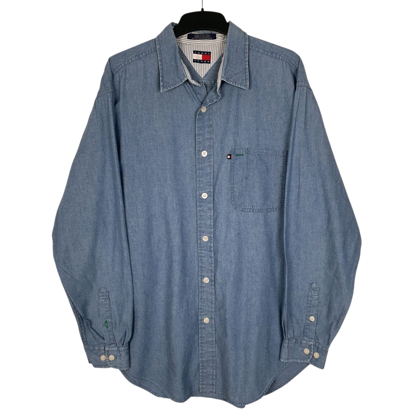 Mens Blue Tommy Hilfiger Denim Long Sleeve Shirt
