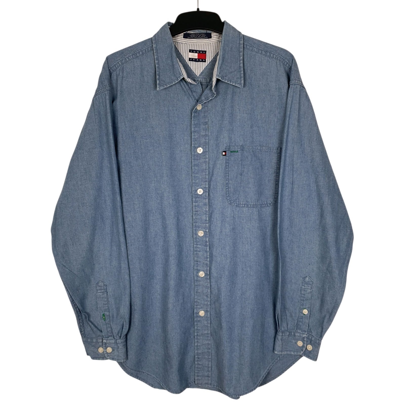Mens Blue Tommy Hilfiger Denim Long Sleeve Shirt