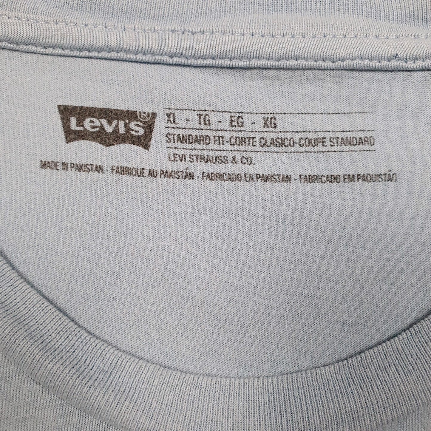 Mens Blue Levis Spellout  T Shirt