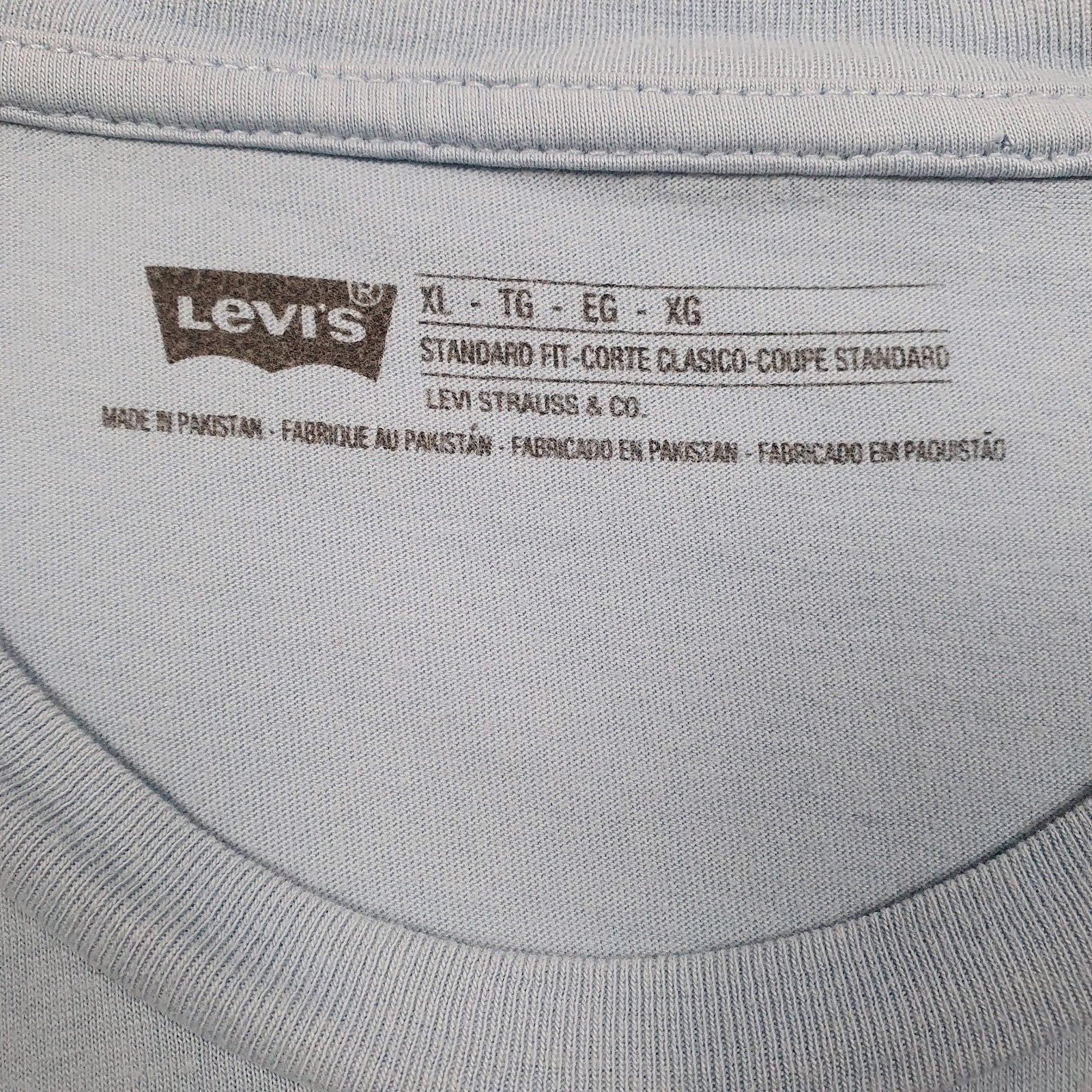 Mens Blue Levis Spellout  T Shirt