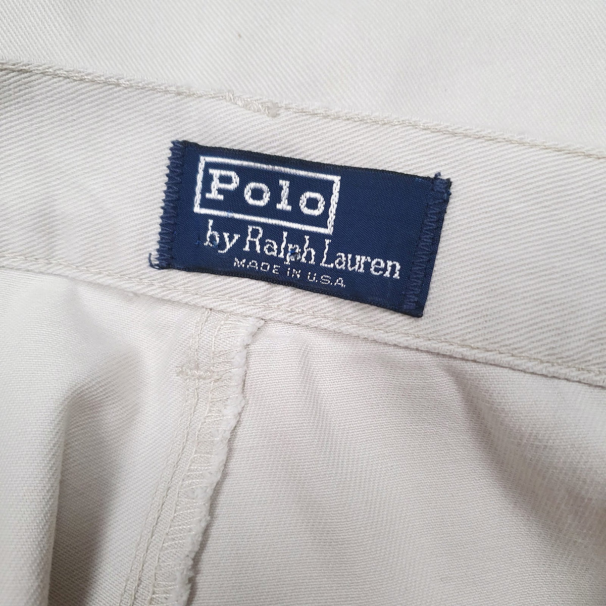 Mens Beige Polo Ralph Lauren Vintage 90s Made In USA Pleated  Shorts
