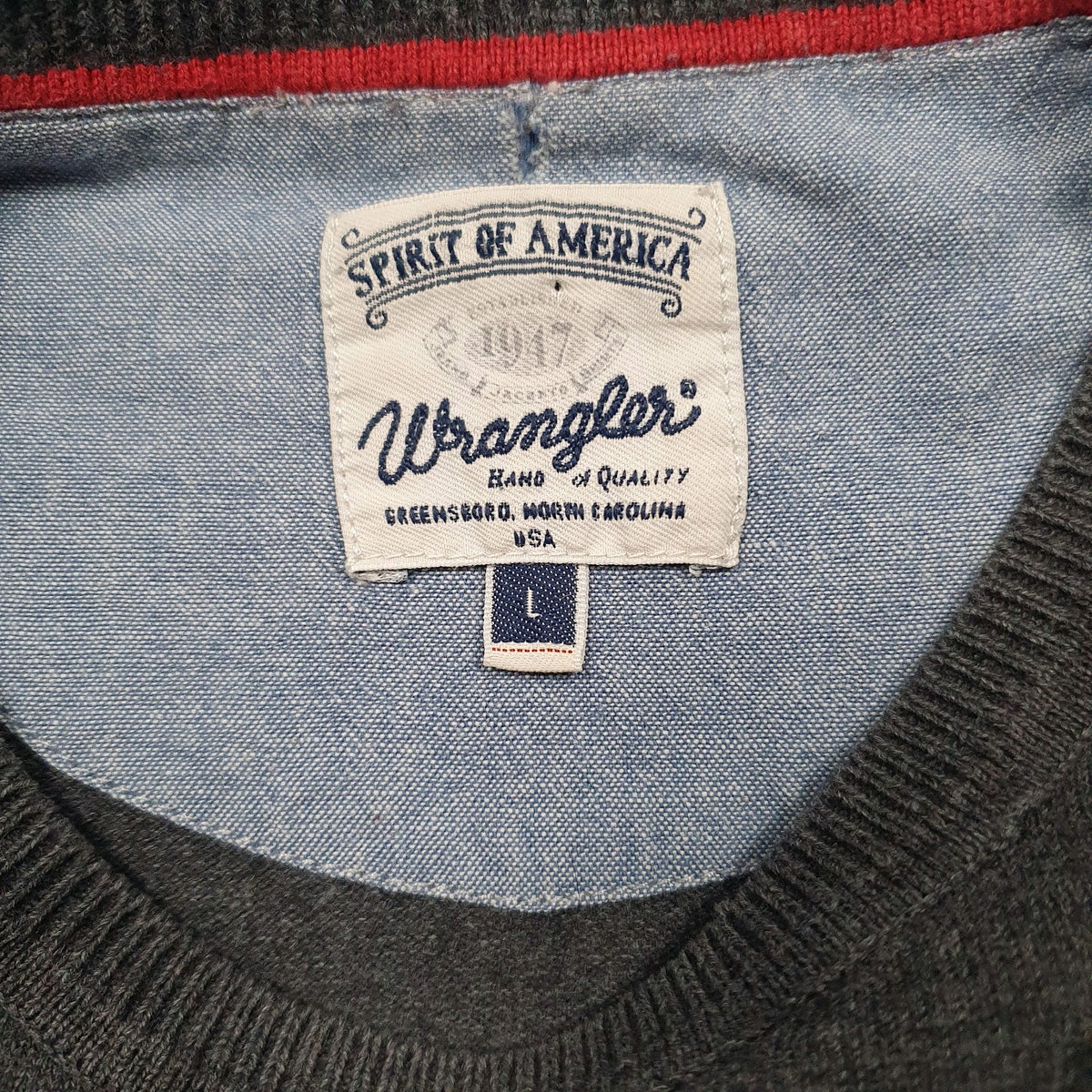 Mens Grey Wrangler  Crewneck Jumper