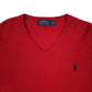 Mens Red Polo Ralph Lauren  V Neck Jumper
