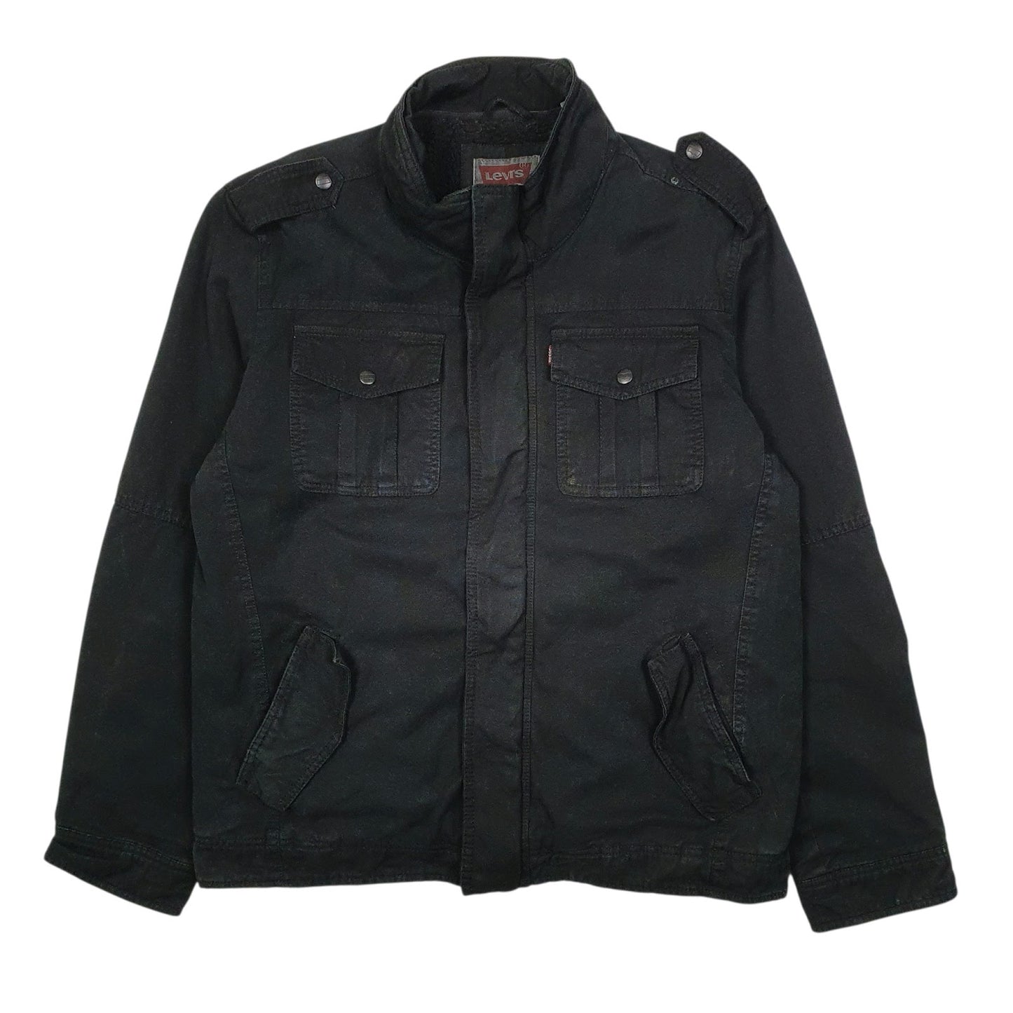 Mens Black Levis Workwear Military  Coat