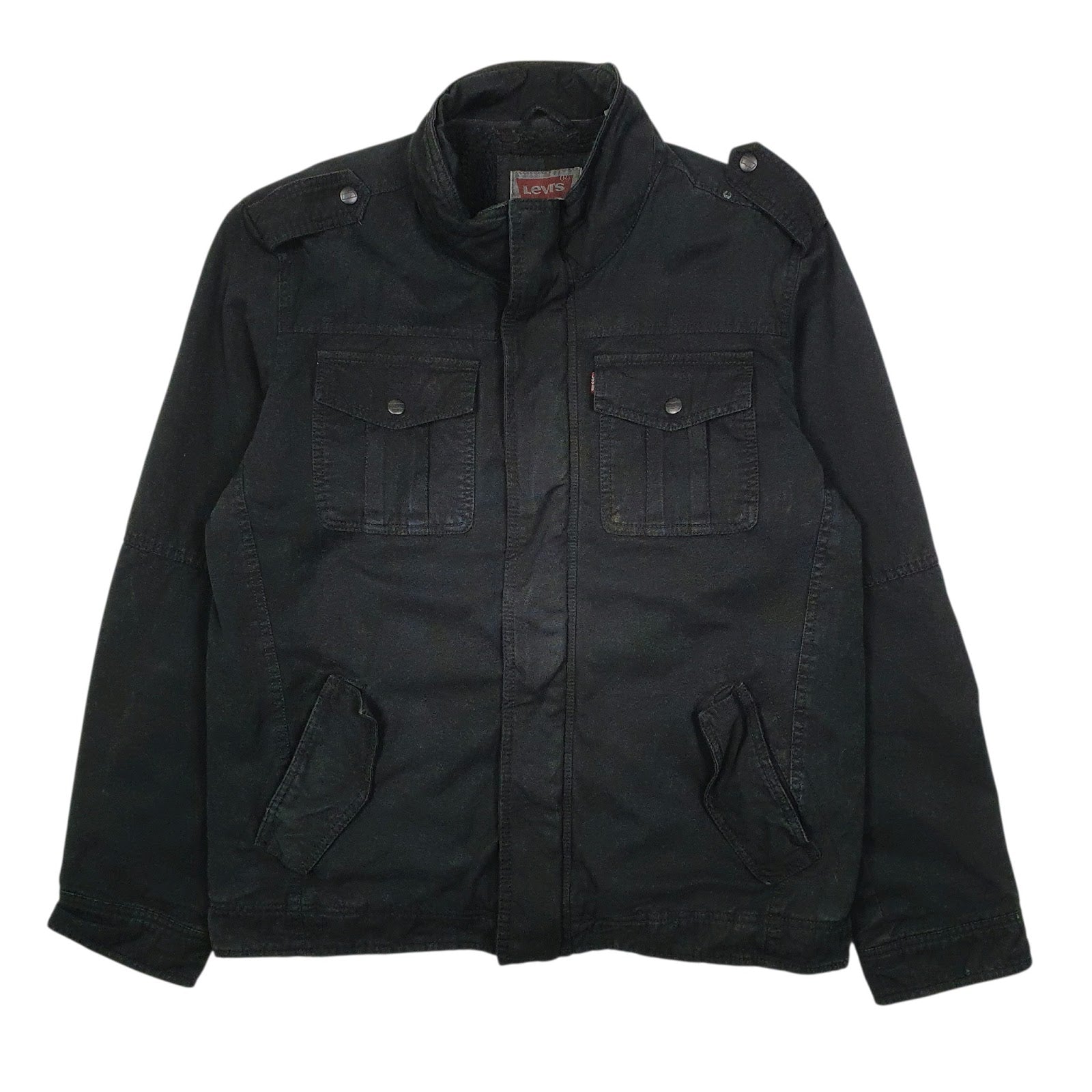 Mens Black Levis Workwear Military  Coat