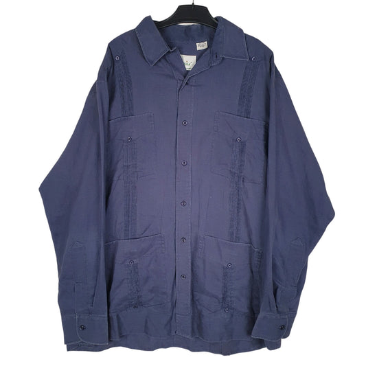 Mens Navy Panabrisa Vintage 90s Long Sleeve Shirt