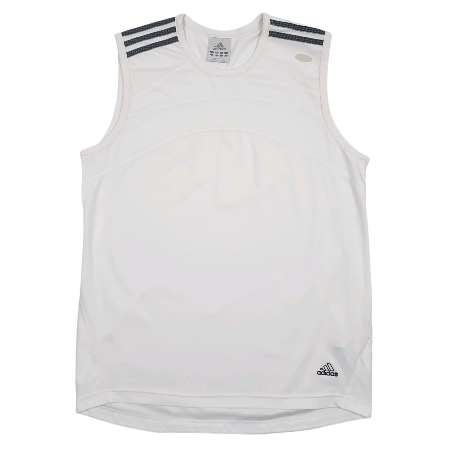Mens White Adidas Vest Sleeveless T Shirt
