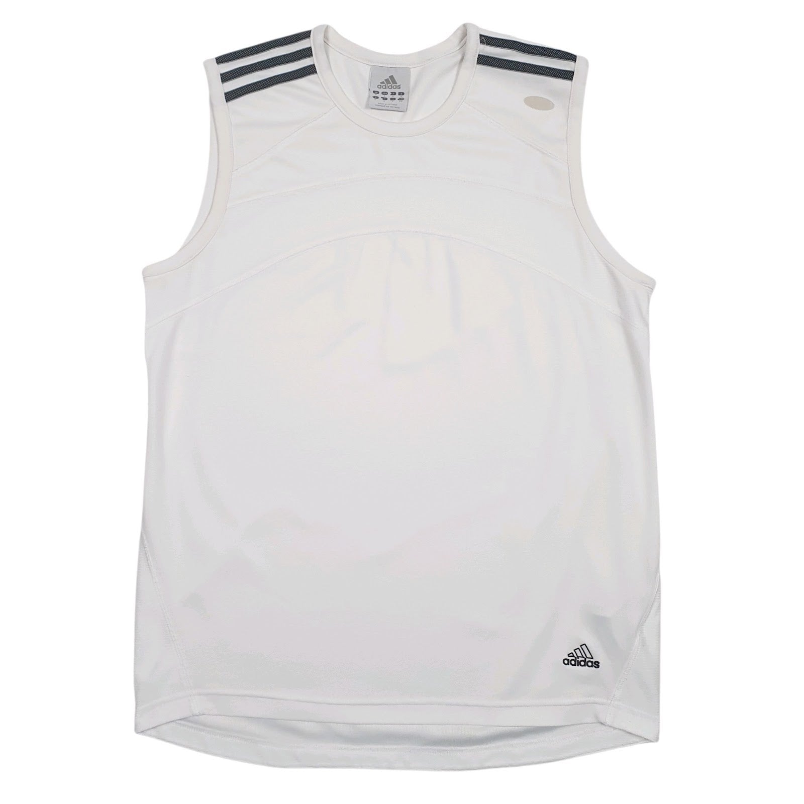 Mens White Adidas Vest Sleeveless T Shirt