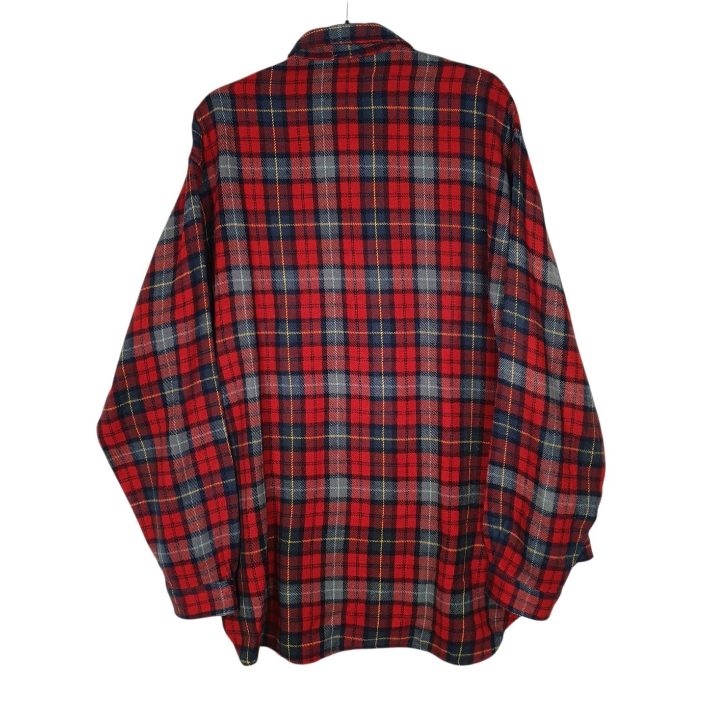 Mens Red Brugi Plaid Flannel  Shirt