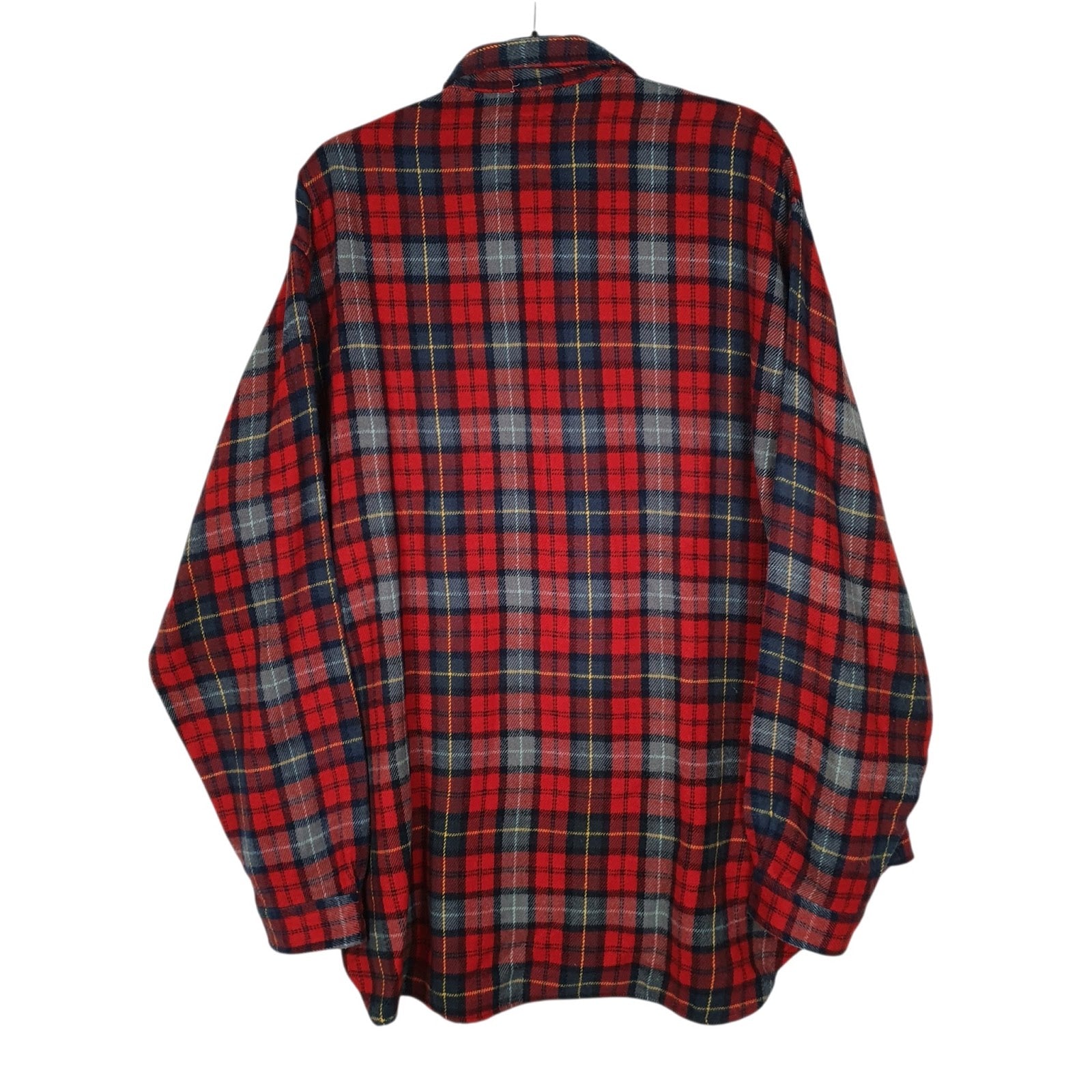 Mens Red Brugi Plaid Flannel  Shirt