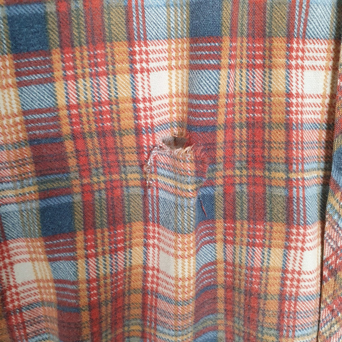 Mens Red Friendship Vintage Flannel  Shirt
