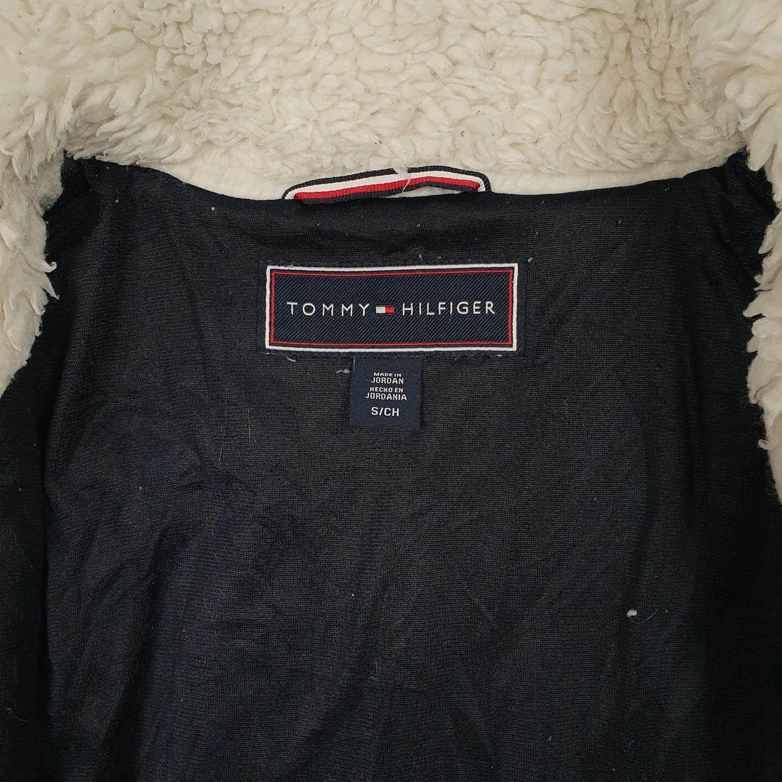 Womens White Tommy Hilfiger Sherpa Fleece Fluffy Hoodie Coat