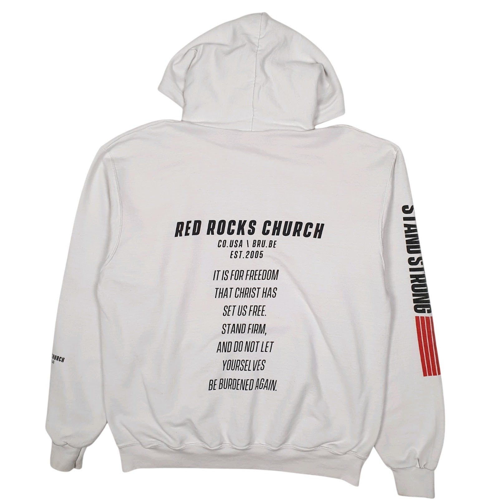 Mens White Champion Live Free Red Rocks Church Hoodie Jumper