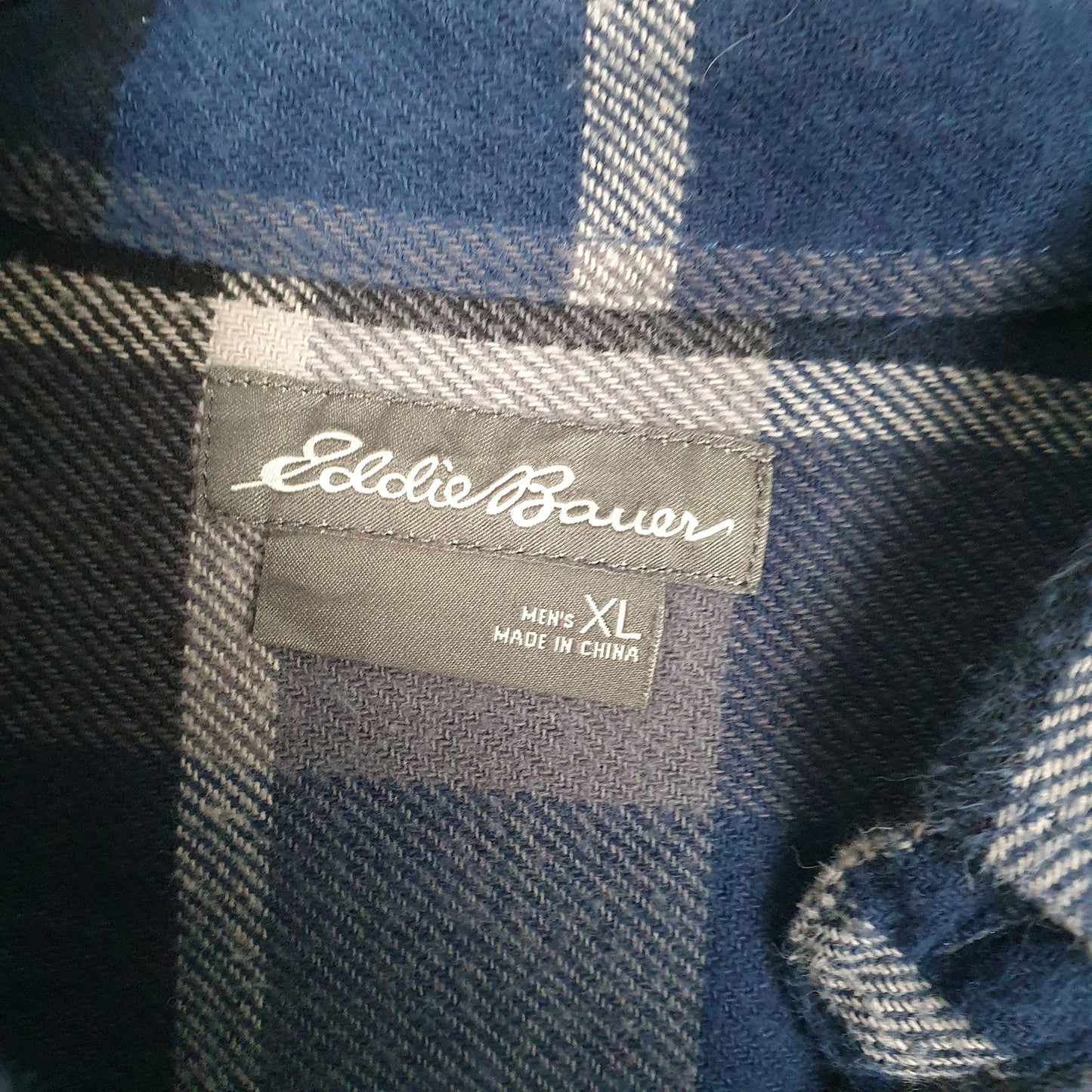 Mens Blue Eddie Bauer Flannel  Shirt