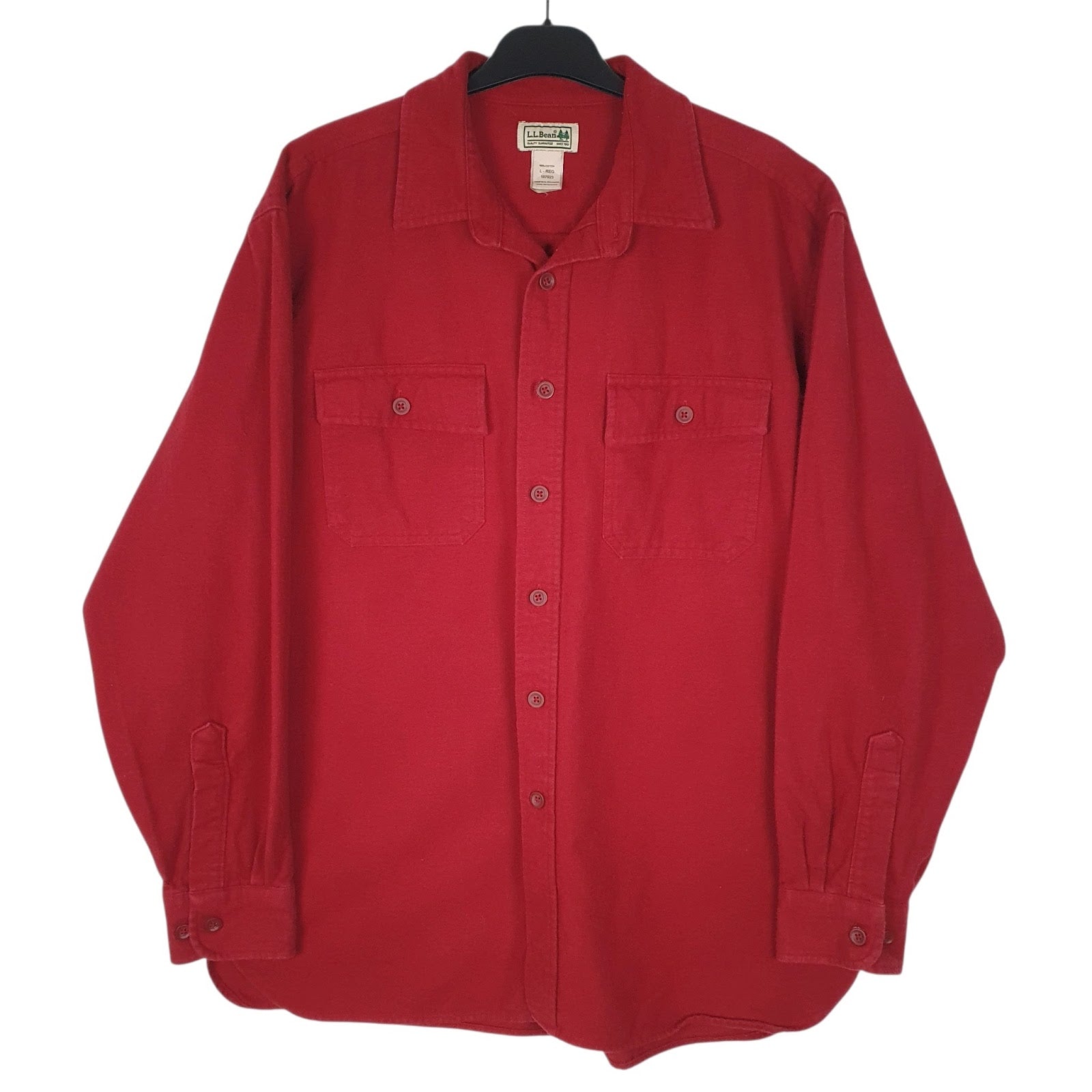 Mens Red L.L.Bean Chamois Long Sleeve Shirt